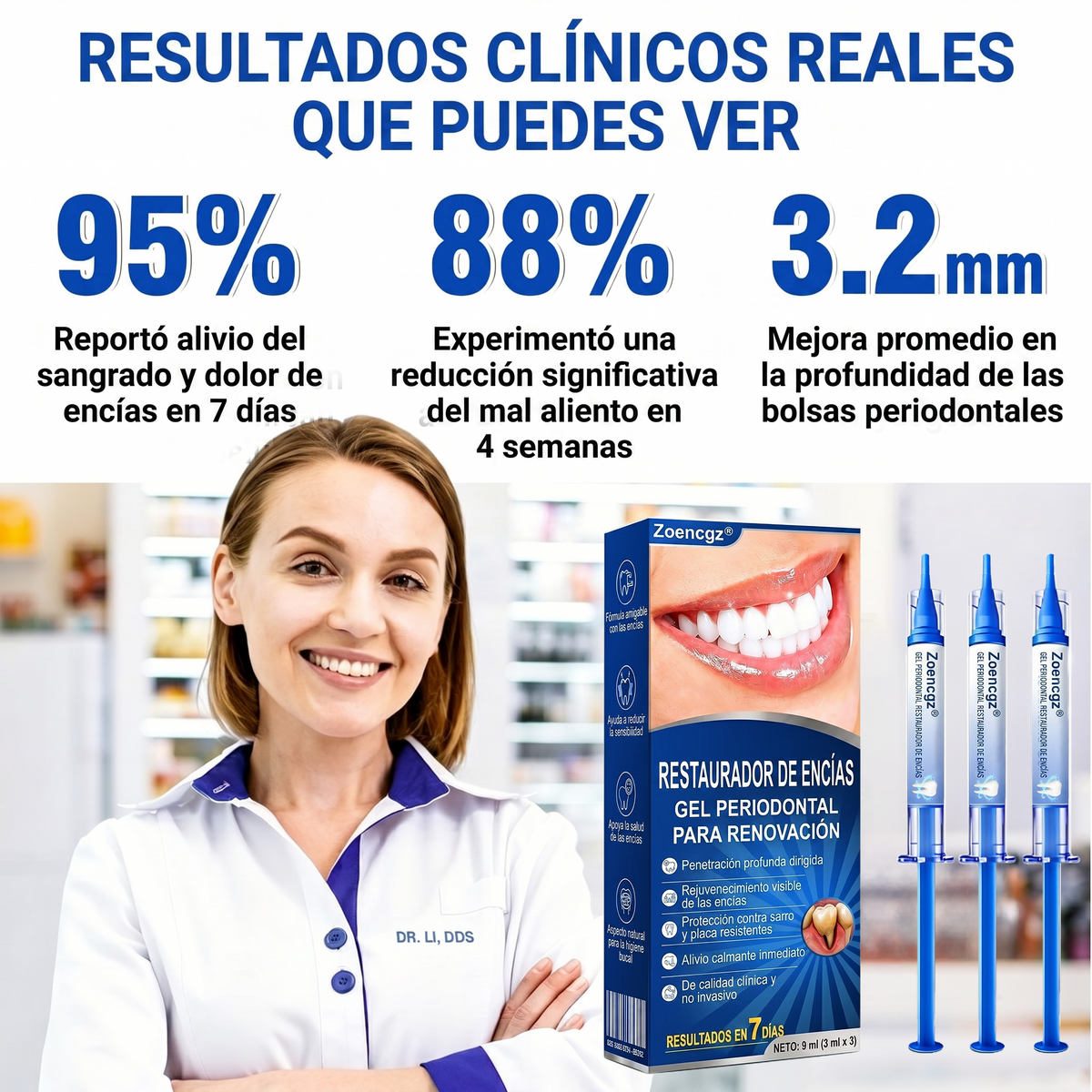 Zoencgz® 🦷🧴 Gel antibacteriano para la regeneración de las encías | Resultados visibles en 7 días